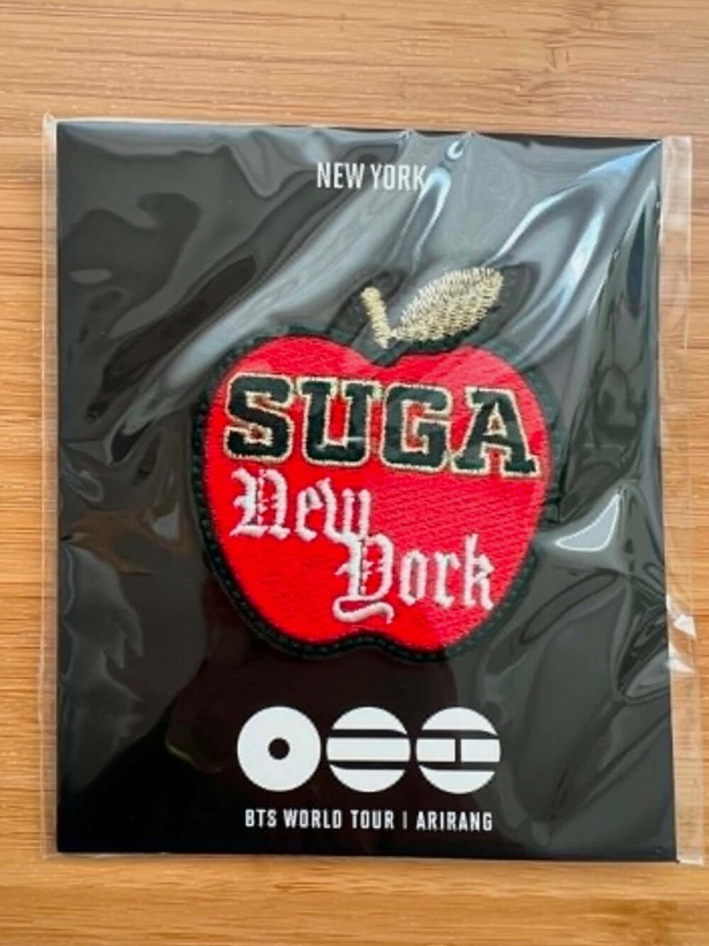 BTS Arirang New York NYC Pop Up Exclusive Embroidered Suga Patch Clip